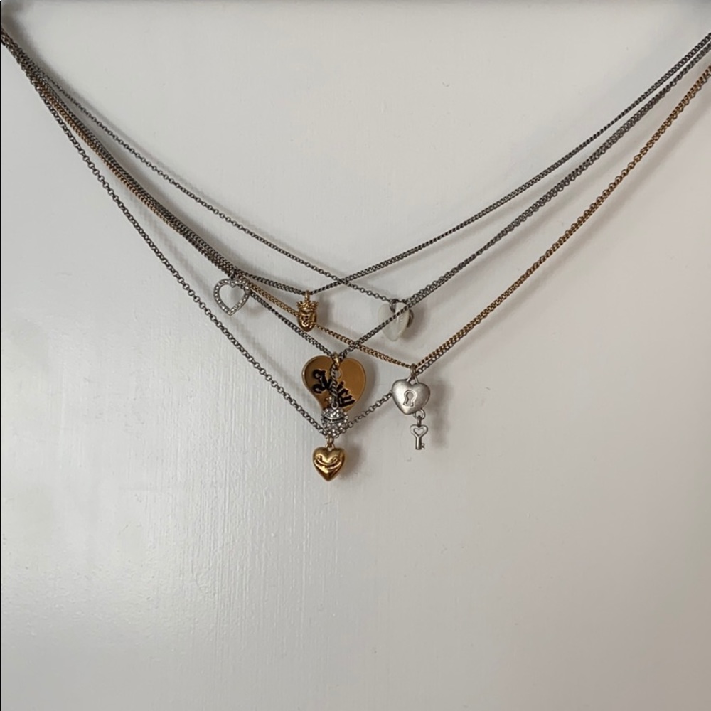 Juicy Couture Mixed metal 5 chain necklace.